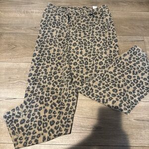 SHEIN High Rise Leopard Print Jeans - Tan and Black